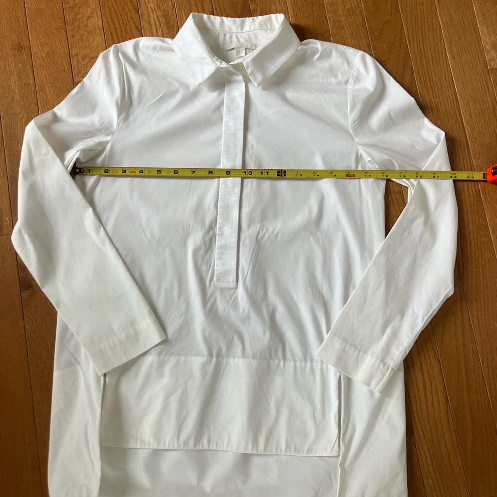 COS White Pima Cotton Pop Over Shirt with Collar size 2 - Picture 2 of 10